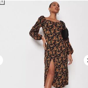 Chic Long Sleeve Floral Dress